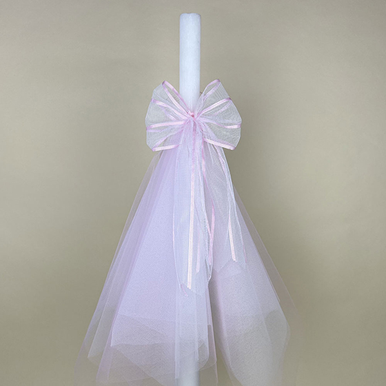 Pink Christening / Baptism Candle / Lampada