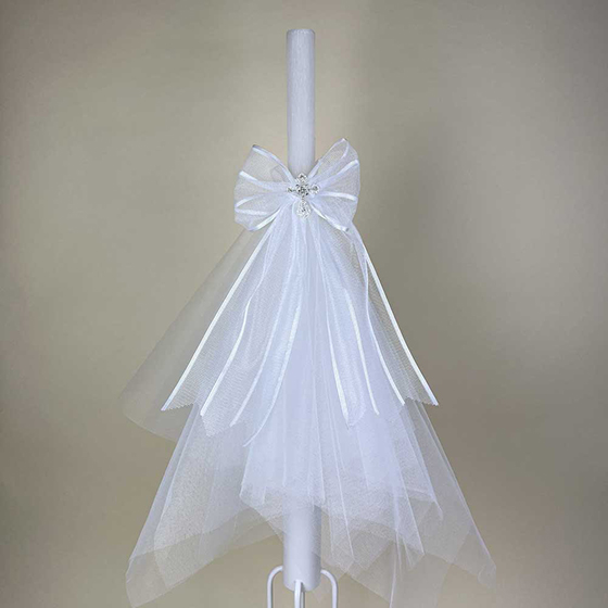 White Christening / Baptism Candles / Lampada