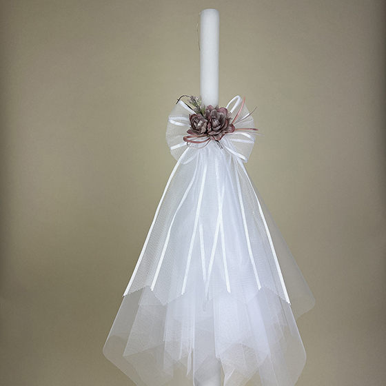 White Christening / Baptism Candles / Lampada