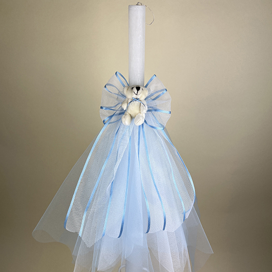 Blue Christening / Baptism Candle / Lampada