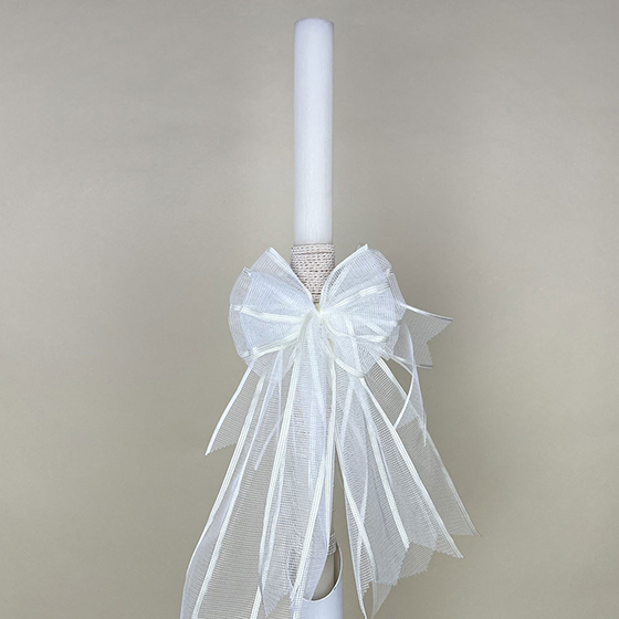 Ivory Christening / Baptism Candles / Lampada