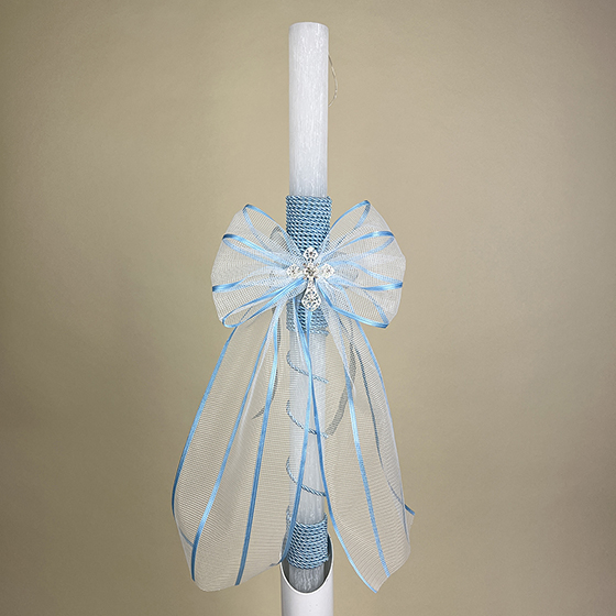 Blue Christening / Baptism Candle / Lampada