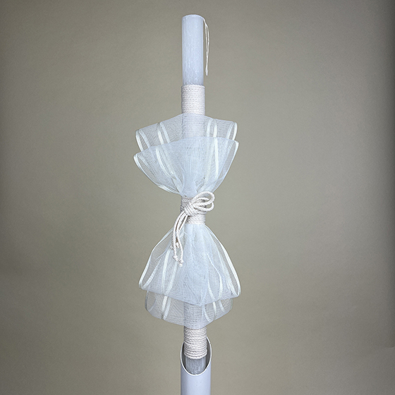 Ivory Christening / Baptism Candles / Lampada